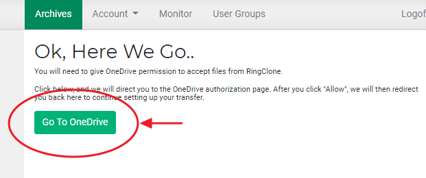 go to OneDrive Storage