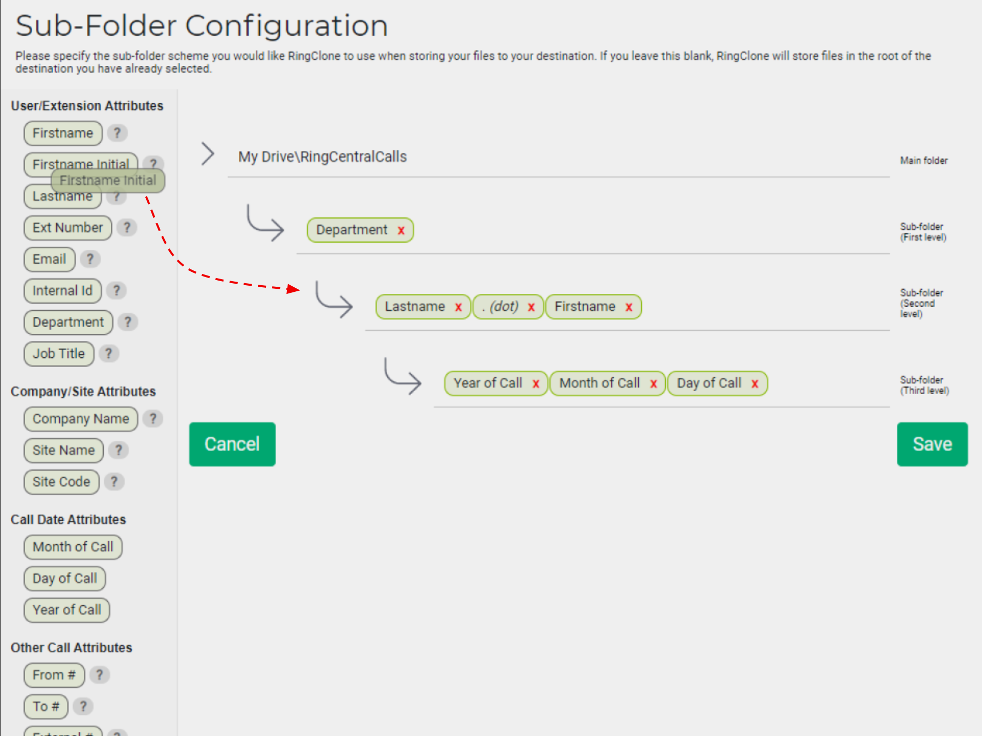 RingClone Dynamic Sub Folder Generator